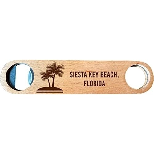 Siesta Key Beach, Florida, Wooden Bottle Opener palm design Image 1