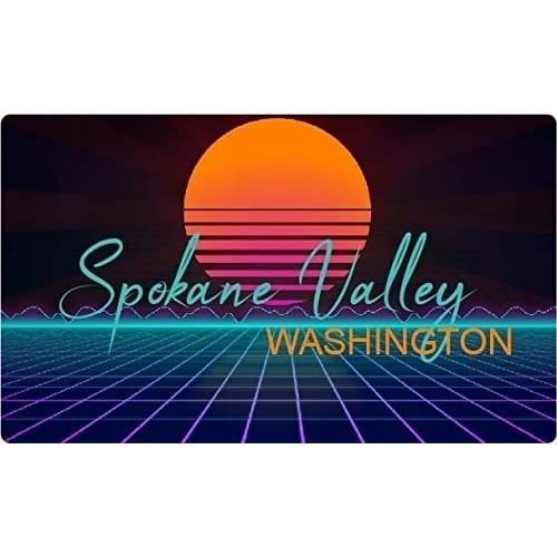 Spokane Valley Washington 4 X 2.25-Inch Fridge Magnet Retro Neon Design Image 1