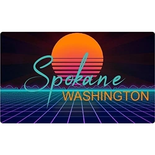 Spokane Washington 4 X 2.25-Inch Fridge Magnet Retro Neon Design Image 1