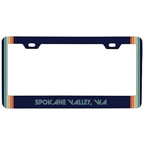 Spokane Valley Washington Car Metal License Plate Frame Retro Design Image 1