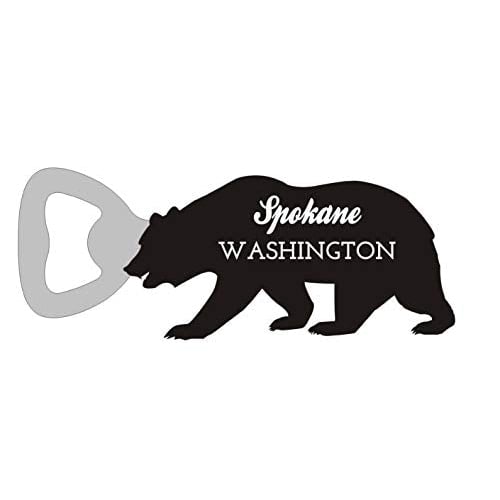 Spokane Washington Camping Souvenir Bear Bottle Opener Image 1