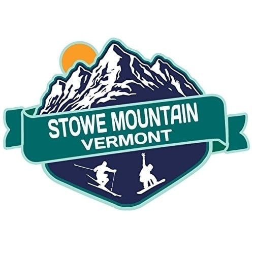 Stowe Mountain Vermont Ski Adventures Souvenir 4 Inch Vinyl Decal Sticker Mountain Design 4-Pack Image 1