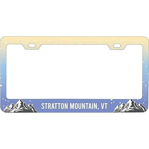 Stratton Mountain Vermont Ski Snowboard Winter Adventures Metal License Plate Frame Image 1