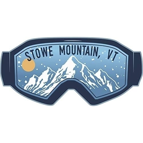 Stowe Mountain Vermont Ski Adventures Souvenir Approximately 5 x 2.5-Inch Vinyl Decal Sticker Goggle Design 4-Pack Image 1