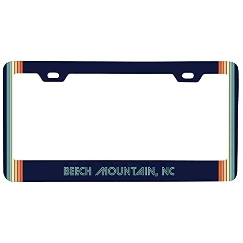 Beech Mountain North Carolina Car Metal License Plate Frame Retro Design Image 1