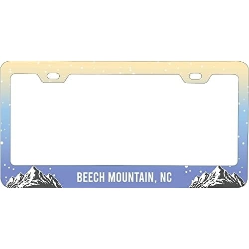 Beech Mountain North Carolina Ski Snowboard Winter Adventures Metal License Plate Frame Image 1