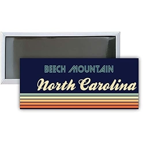 Beech Mountain North Carolina Souvenir 4.75x2-Inch Rectangle Fridge Magnet Retro Design Image 1