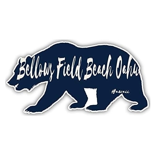 Bellows Field Beach Oahu Hawaii Souvenir 3x1.5-Inch Fridge Magnet Bear Design Image 1