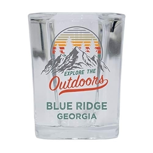 Blue Ridge Georgia Explore the Outdoors Souvenir 2 Ounce Square Base Liquor Shot Glass Image 1