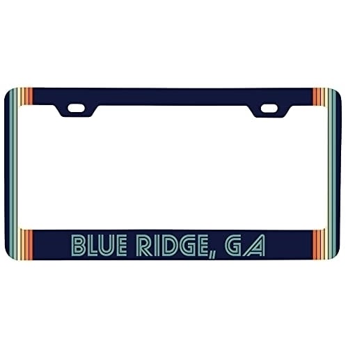 Blue Ridge Georgia Car Metal License Plate Frame Retro Design Image 1