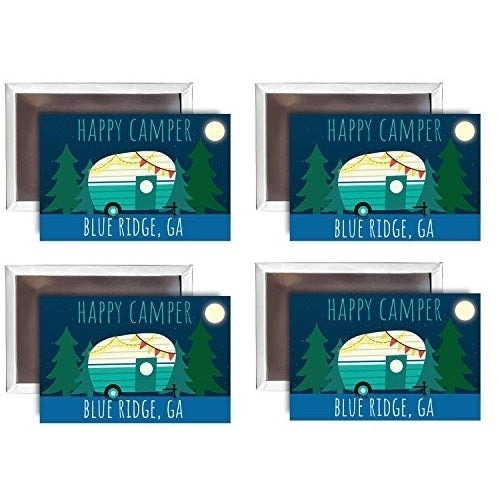 Blue Ridge Georgia Souvenir 2x3-Inch Fridge Magnet Happy Camper Design 4-Pack Image 1