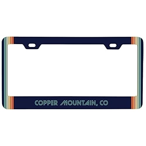 Copper Mountain Colorado Car Metal License Plate Frame Retro Design Image 1