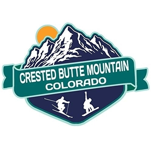 Crested Butte Mountain Colorado Ski Adventures Souvenir 4 Inch Vinyl Decal Sticker Mountain Design 4-Pack Image 1