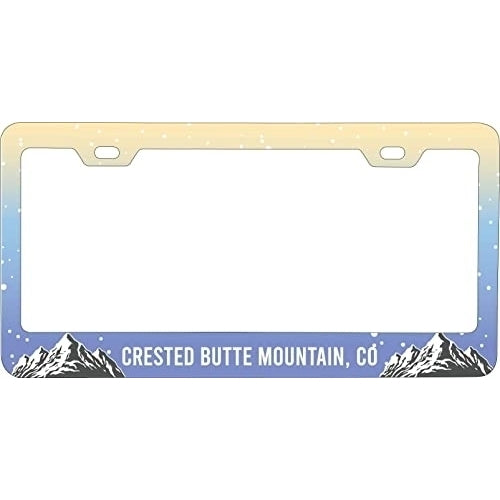 Crested Butte Mountain Colorado Ski Snowboard Winter Adventures Metal License Plate Frame Image 1