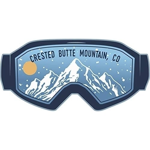 Crested Butte Mountain Colorado Ski Adventures Souvenir Approximately 5 x 2.5-Inch Vinyl Decal Sticker Goggle Design Image 1