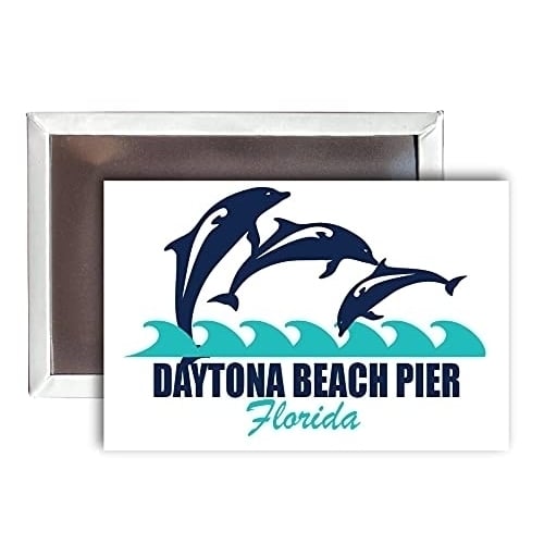 Daytona Beach Pier Florida Souvenir 2x3-Inch Fridge Magnet Dolphin Design Image 1