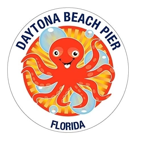 Daytona Beach Pier Florida Souvenir 4 Inch Vinyl Decal Sticker Octopus Design Image 1