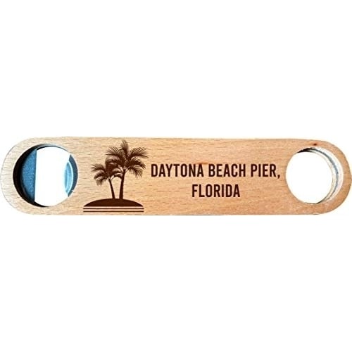 Daytona Beach Pier, Florida, Wooden Bottle Opener palm design Image 1