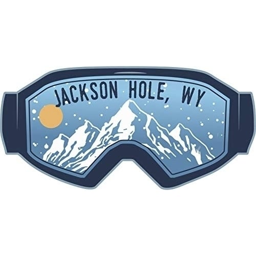 Jackson Hole Wyoming Ski Adventures Souvenir Approximately 5 x 2.5-Inch Vinyl Decal Sticker Goggle Design 4-Pack Image 1