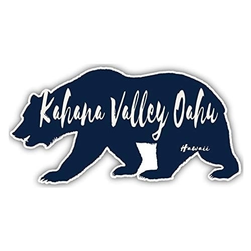 Kahana Valley Oahu Hawaii Souvenir 3x1.5-Inch Fridge Magnet Bear Design Image 1