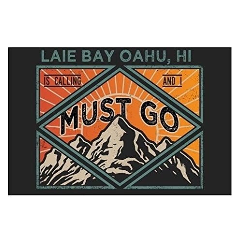 Laie Bay Oahu Hawaii 9X6-Inch Souvenir Wood Sign With Frame Must Go Design Image 1