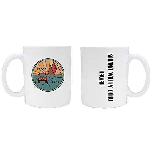 Kahana Valley Oahu Hawaii Souvenir Camp Life 8 oz Coffee Mug 2-Pack Image 1