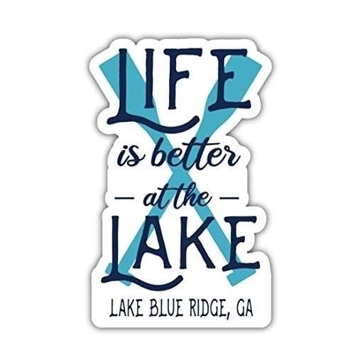 Lake Blue Ridge Georgia Souvenir 4 Inch Vinyl Decal Sticker Paddle Design Image 1