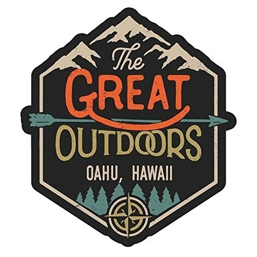 Oahu Hawaii The Great Outdoors Design 4-Inch Fridge Magnet Image 1