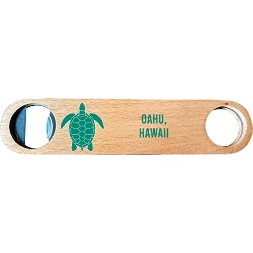 Oahu, Hawaii, Wooden Bottle Opener turtle design Image 1