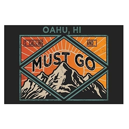 Oahu Hawaii 9X6-Inch Souvenir Wood Sign With Frame Must Go Design Image 1