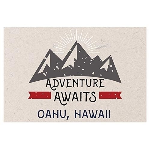 Oahu Hawaii Souvenir 2x3 Inch Fridge Magnet Adventure Awaits Design Image 1