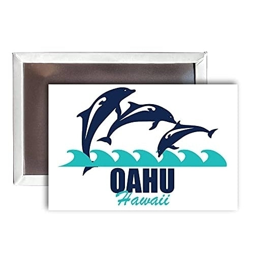 Oahu Hawaii Souvenir 2x3-Inch Fridge Magnet Dolphin Design Image 1