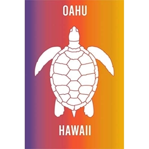 Oahu Hawaii Souvenir 2x3 Inch Fridge Magnet Turtle Design Image 1