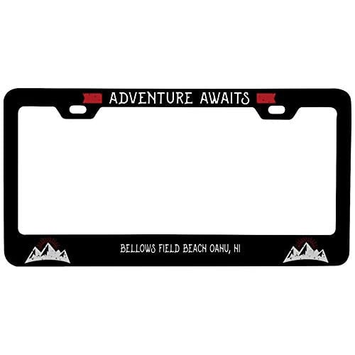 R and R Imports Bellows Field Beach Oahu Hawaii Vanity Metal License Plate Frame Image 1