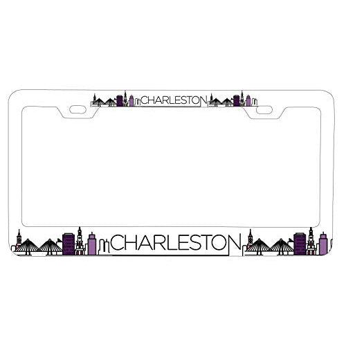 R and R Imports Charleston South Carolina City Trendy Souvenir Metal License Plate Frame Image 1