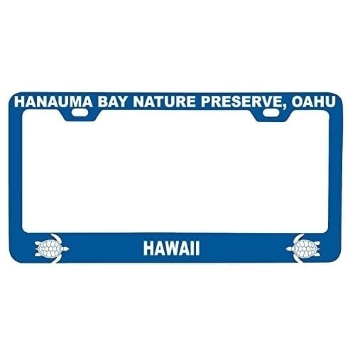 R and R Imports Hanauma Bay Nature Preserve, Oahu Hawaii Turtle Design Souvenir Metal License Plate Frame Image 1