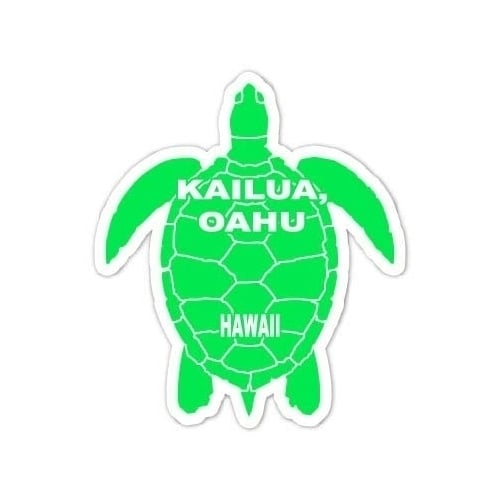 Kailua, Oahu Hawaii 4 Inch Green Turtle Shape Decal Sticke Image 1