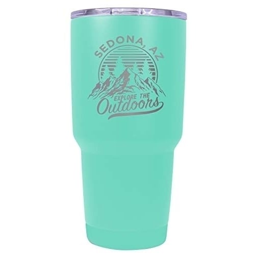 Sedona Arizona Souvenir Laser Engraved 24 oz Insulated Stainless Steel Tumbler Seafoam. Image 1