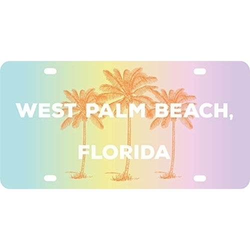 R and R Imports West Palm Beach Florida Souvenir Mini Metal License Plate 4.75 x 2.25 inch Image 1
