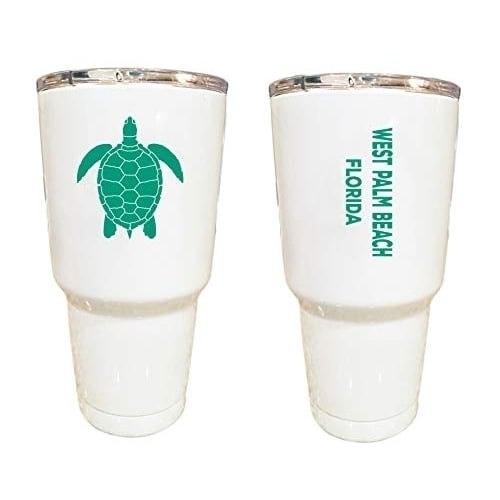 West Palm Beach Florida Souvenir 24 oz Insulated Stainless Steel Tumbler White White. Image 1