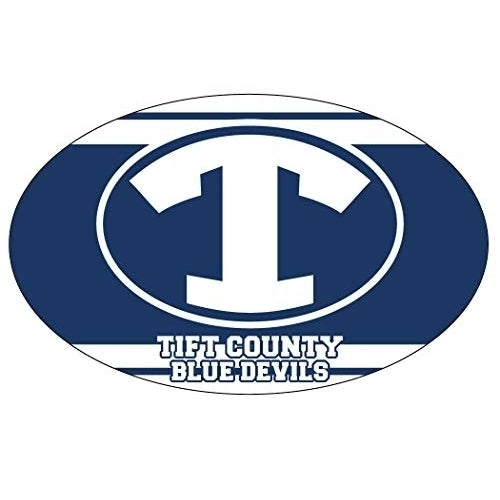 R and R Imports, Inc Tift County High School Blue Devils Georgia Sports Team Oval Car Fridge Magnet Image 1