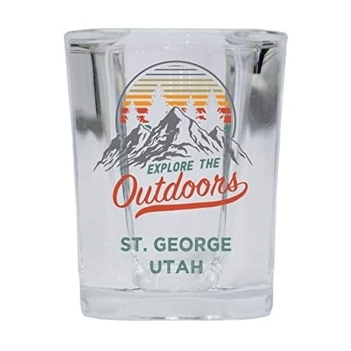 St. George Utah Explore the Outdoors Souvenir 2 Ounce Square Base Liquor Shot Glass Image 1