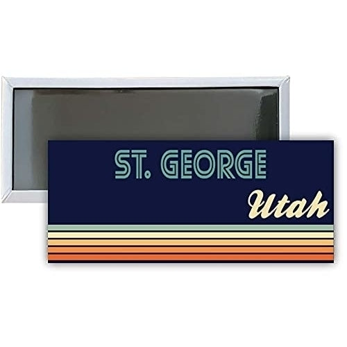 St. George Utah Souvenir 4.75x2-Inch Rectangle Fridge Magnet Retro Design Image 1