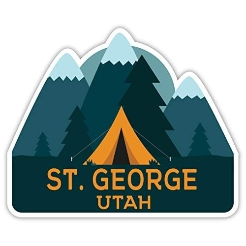 St. George Utah Souvenir 4-Inch Fridge Magnet Camping Tent Design Image 1