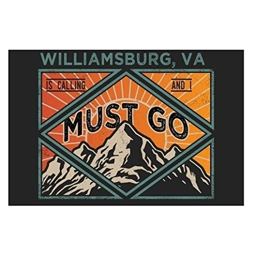 Williamsburg Virginia 9X6-Inch Souvenir Wood Sign With Frame Must Go Design Image 1