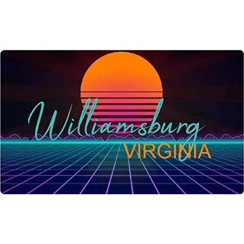 Williamsburg Virginia 4 X 2.25-Inch Fridge Magnet Retro Neon Design Image 1