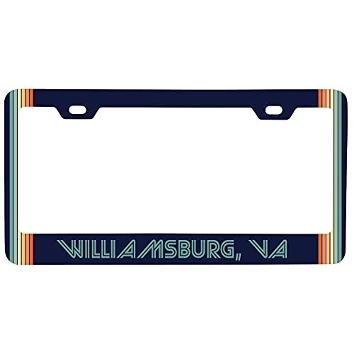 Williamsburg Virginia Car Metal License Plate Frame Retro Design Image 1