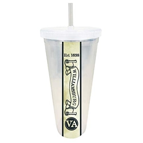 Williamsburg Virginia Historic Town Souvenir 24 oz Double Wall Straw Tumbler Image 1