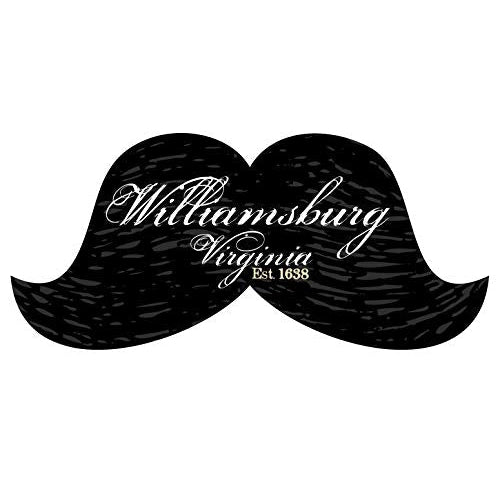 Williamsburg Virginia Historic Town Souvenir Mustache Magnet Image 1