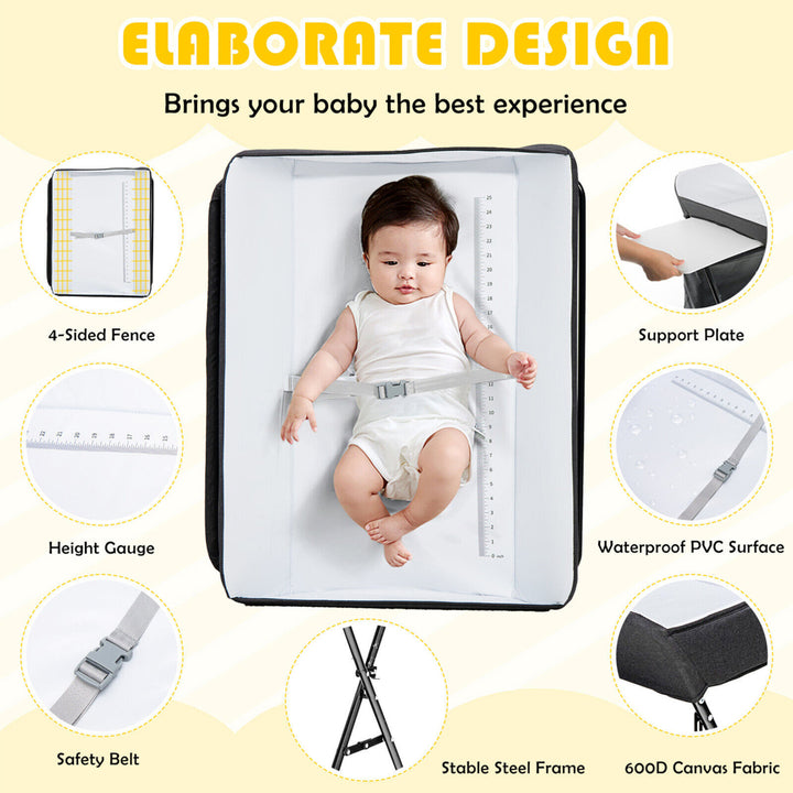 Baby Changing Table Portable Newborn Nursery Organizer Adjustable Height w/ wheel Image 8